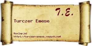 Turczer Emese névjegykártya